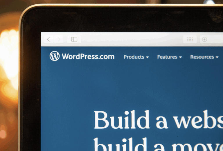corner of building a Wordpress website screen.